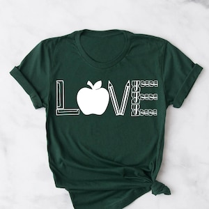 Love Shirt, Teacher Shirt, Gift for Teacher, Teacher Gift, Teacher Appreciation, Teacher Life Shirt, Teaching With Love, Apple Teacher Shirt