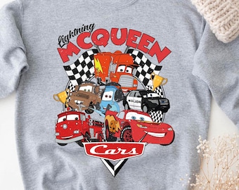 Lightning McQueen Cars Sweatshirt, Cars Sweatshirt, Lightning McQueen Birthday, Cars Clipart Sweatshirt, Lightning Sweatshirt, Cars Gift