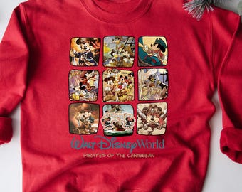 Retro Pirates Of The Caribbean Sweatshirt, Mickey And Friends Sweatshirt, Disneyland Family Trip Hoodie, Disneyworld Vacation Shirt
