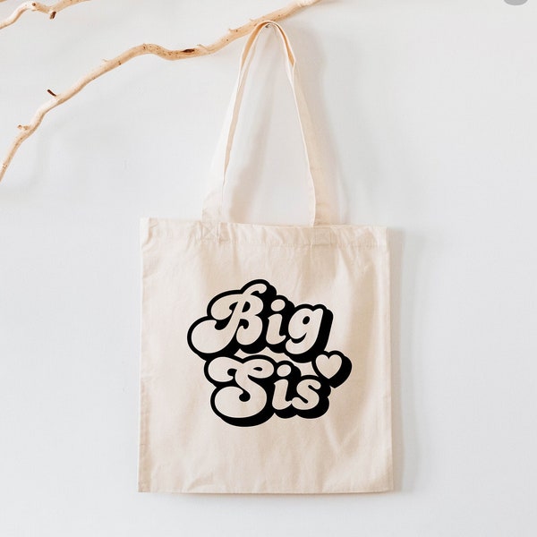 Big Sister Tote Bag, Big Sis Tote Bag, Little Sister Tote Bag, Sister Tote Bag, Pregnancy Announcement Tote Bag, Baby Announcement Tote Bag