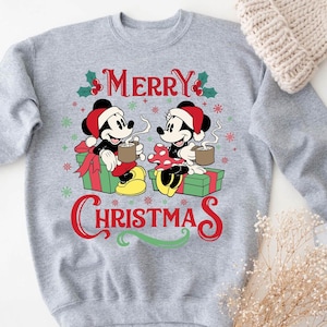 Minnie Mickey Merry Christmas Sweatshirt, Xmas Party Sweater, Christmas Mickey And Minnie, Disney Christmas Sweater,Christmas Family Sweater