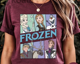 Frozen Shirt, Elsa Shirt, Disney Frozen Characters Shirt, Frozen Olaf, Retro Frozen Shirt, Disney Princess Gift, Disney Gift, Gift for Her