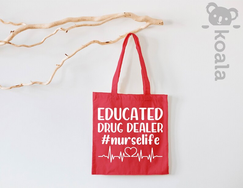 Educated Drug Dealer Nurse Life Tote Bag, Super Hero Nurse Tote Bag, Nurse Gift Tote Bag, Comic Nurse Tote Bag, Nursing Tote Bag, Nurse Bag image 5
