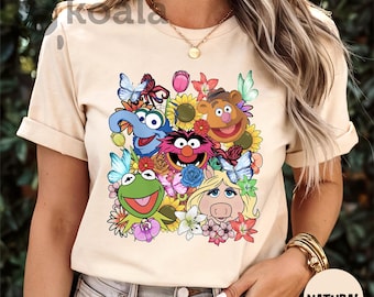 Camiseta floral de Disney para el grupo de los Muppets, Rana Gustavo, Gonzo, Fozzie, Sra. Piggy, camiseta a juego de Disneyland, camiseta de Disneyworld