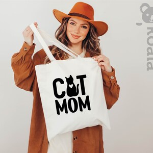 Sac fourre-tout pour maman chat, sac fourre-tout personnalisé pour maman chat, sac fourre-tout pour la fête des mères, sac fourre-tout pour maman chat, cadeau pour amoureux des chats, cadeau pour elle, sac fourre-tout pour amoureux des animaux de compagnie image 4