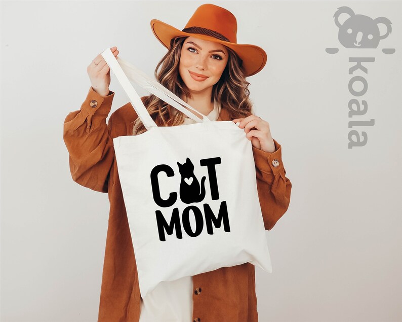 Sac fourre-tout pour maman chat, sac fourre-tout personnalisé pour maman chat, sac fourre-tout pour la fête des mères, sac fourre-tout pour maman chat, cadeau pour amoureux des chats, cadeau pour elle, sac fourre-tout pour amoureux des animaux de compagnie image 4