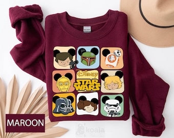 Star Wars Characters Sweatshirt, Star Wars Sweatshirt, Disneyland Shirt, Disney Trip Sweatshirt, Disney Cartoon Sweatshirt, Disney Sweater