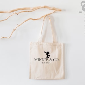 Minnie Co Est.1928 Disney Tote Bag, Minnie Mouse Tote Bag, Minnie Tote Bag, Vacation Tote Bag, Minnie Tote Bag, Minnie Co Head Tote Bag image 1