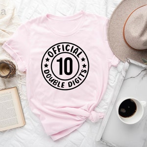 Camiseta de cumpleaños número 10 de dos dígitos, camiseta oficial del décimo cumpleaños, camiseta del décimo cumpleaños, camiseta del cumpleañero, camiseta de la cumpleañera, camiseta del cumpleañero