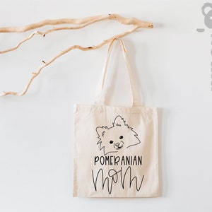 thumbnail image 2 of Flower Pomeranian Canvas Tote Bag - 18x18 Inch Large Beach Bag For Women 2 of 9