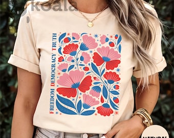 Freedom Democracy Truth Anti Trump Shirt, Usa Anti Trump Shirt, 4th of July Shirt, Subtle Anti Trump Shirt, Freedom Democracy Truth Shirt