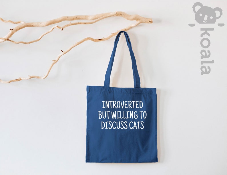 Introverted But Willing To Discuss Cat Tote Bag, Introvert Tote Bag, Cat Lover Tote Bag, Cat Mom Tote Bag, Cat Lover Gift, Gift for Mom image 6