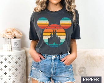 Comfort Colors® Disney Rainbow Castle Shirt, Disney Family Trip Shirt, Disney Castle Shirt, Matching Disneyworld Shirt, Disney Vintage Shirt