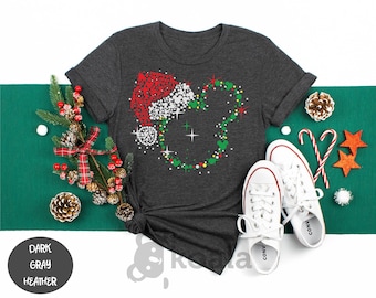 Mouse Head Christmas Bundle Shirt, Christmas Bundle, Bundles for Cricut, Mickey Santa Shirt, Family Mickey Minnie Mouse Gift, Couple Shirt