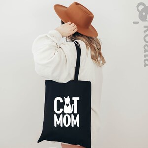 Sac fourre-tout pour maman chat, sac fourre-tout personnalisé pour maman chat, sac fourre-tout pour la fête des mères, sac fourre-tout pour maman chat, cadeau pour amoureux des chats, cadeau pour elle, sac fourre-tout pour amoureux des animaux de compagnie image 3