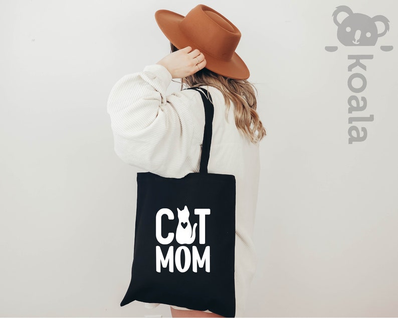 Sac fourre-tout pour maman chat, sac fourre-tout personnalisé pour maman chat, sac fourre-tout pour la fête des mères, sac fourre-tout pour maman chat, cadeau pour amoureux des chats, cadeau pour elle, sac fourre-tout pour amoureux des animaux de compagnie image 3