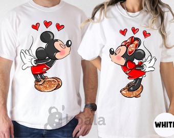 Mickey Minnie Valentine Kiss Shirt, Disney Family Trip Shirt, Mickey and Minnie Love Shirt, Disneyland Couples Shirt, Valentine Disney Shirt