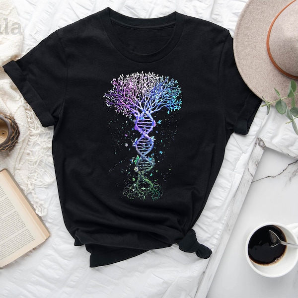 Chemise arbre de vie ADN, chemise arbre de vie méditation zen, chemise cosmique mystique, chemise univers méditation, chemise de yoga, t-shirt instructeur de yoga