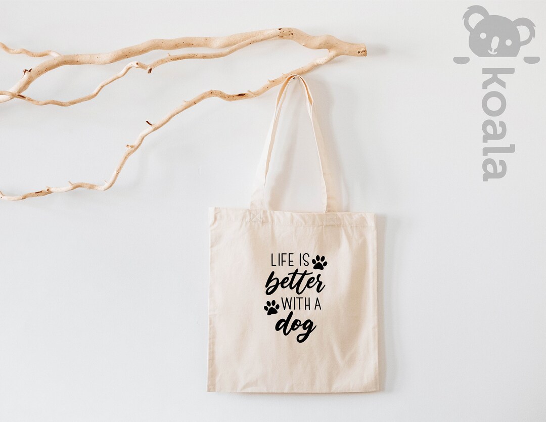 Veqzc Dog Lover Canvas Tote Bag - 'Life Is Better With Dogs' Shopping & Work Bag - View #12