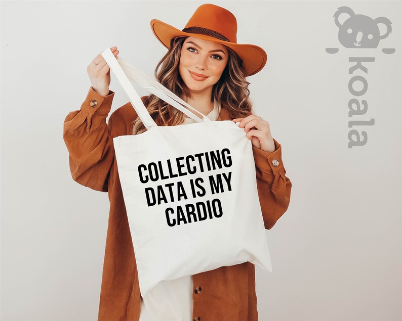 Collecting Data is My Cardio Tote Bag, Data Analyst Tote Bag, Data Tote Bag, Behavior Analyst, Data Science Gift, Gift for Him, Gift for Her Bild 4