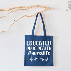 Educated Drug Dealer Nurse Life Tote Bag, Super Hero Nurse Tote Bag, Nurse Gift Tote Bag, Comic Nurse Tote Bag, Nursing Tote Bag, Nurse Bag image 6