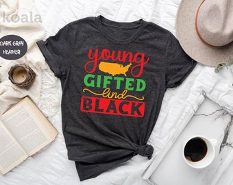 Camiseta para jóvenes superdotados y negros, Mes de la historia afroamericana, Magia de las niñas negras, Regalo para mujeres negras, Regalo para él, Camiseta del día del padre, Camiseta para padre negro