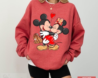 Mickey and Minnie Sweatshirt, Disney Valentines Day Sweatshirt, Disney Valentine's Day Trip, Mickey Minnie Valentine Couples Sweatshirt