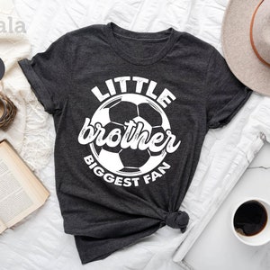 Little Brother Biggest Fan Shirt, Soccer Gift, Soccer Ball Tee, Cute Soccer Tees, Team Shirt, Soccer Brother, Brother Shirt, Soccer Fan image 1