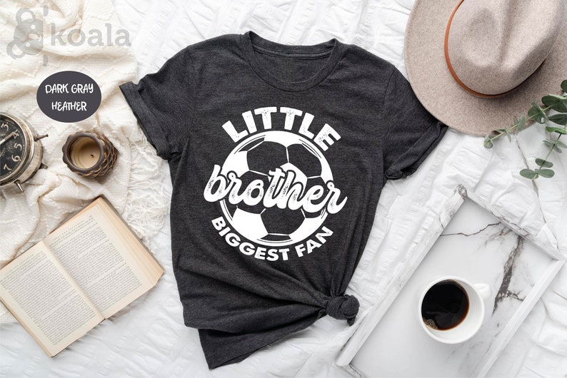 Little Brother Biggest Fan Shirt, Soccer Gift, Soccer Ball Tee, Cute Soccer Tees, Team Shirt, Soccer Brother, Brother Shirt, Soccer Fan image 1