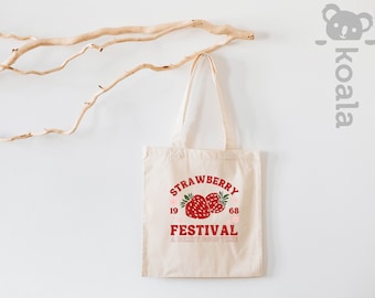 Strawberry Festival 1968 Tote Bag, Strawberry Festival Tote Bag, Retro Strawberry Tote Bag, Strawberry Tote Bag, Strawberry Lovers Tote Bag