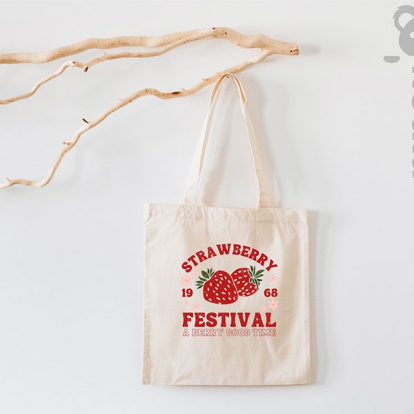 Strawberry Festival 1968 Tote Bag, Strawberry Festival Tote Bag, Retro Strawberry Tote Bag, Strawberry Tote Bag, Strawberry Lovers Tote Bag