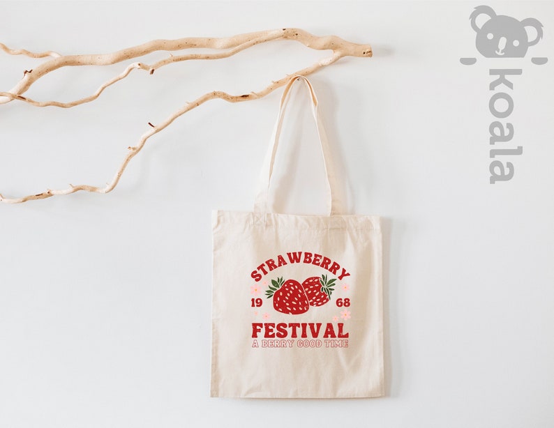 Strawberry Festival 1968 Tote Bag, Strawberry Festival Tote Bag, Retro Strawberry Tote Bag, Strawberry Tote Bag, Strawberry Lovers Tote Bag image 1