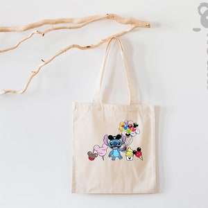 Stitch Tote Bag, Stich Valentine Gift, Gift For Her, Disney Valentines Day Tote Bag, Disneyland Trip, Love Stitch Tote Bag, Stitch Gift