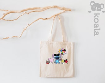 Stitch Tote Bag, Stich Valentine Gift, Gift For Her, Disney Valentines Day Tote Bag, Disneyland Trip, Love Stitch Tote Bag, Stitch Gift