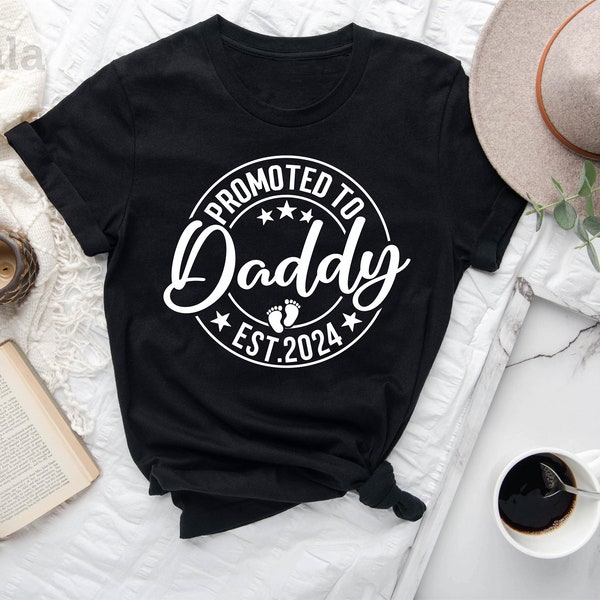 Promoted To Daddy EST. 2024 Shirt, Custom Daddy EST. Shirt, Baby Announcement Tee, Daddy EST.2024 Shirt, Gift For Husband, Christmas Gift