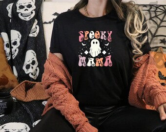Spooky Mama Shirt, Spooky Vibes Shirt, Halloween Gift, Cute Halloween Shirt, Mama Shirt, Halloween Mom Shirt, Women Halloween, Gift for Her