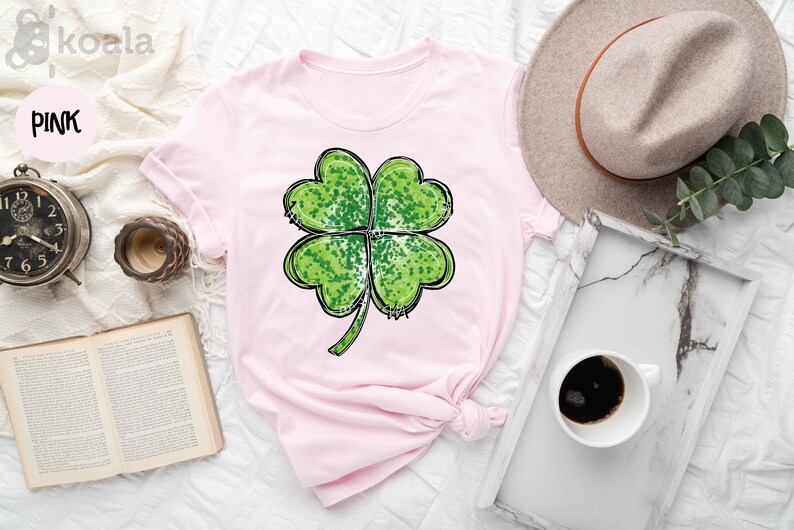 Green Glitter Shamrock Shirt, Shamrock Shirt, St Patrick Hoodie, Gift For Irish, Irish Shirt, Patrick Day Shirt, St Patrick's Day Shirt image 2