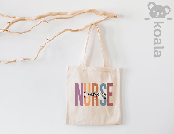 Nurse Emergency Tote Bag, Nurse Tote Bag, Gift for ED RN, Grad Gift Nursing, Gift for Her, Registered Emergency Nurse, Emergency Tote Bag