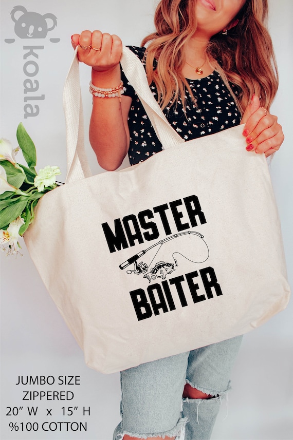 Master Baiter Tote Bag, Bass Fishing Tote Bag, Fishy Tote Bag