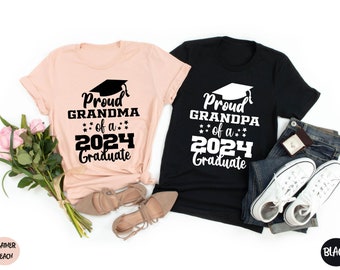 Proud Grandma Of A 2024 Graduate T-Shirt, Graduation Shirt, Class Of 2024 , Grandpa Graduate Shirt, 2024 Graduation Shirt, 2024 Grad Shirt