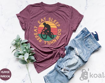 Eat Sleep Downhill Repeat Shirt, Eat Sleep Shirt, Downhill Repeat Shirt, Bike Riding Shirt, Bicycle Rider Shirt, Bike Shirt, Gift for Him