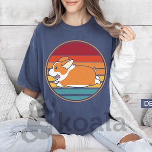 Comfort Colors, Corgi Vintage Shirt, Corgi Dog Shirt, Corgi Shirt, Corgi Lover Gift, Sunset Shirt, Corgi Owner Shirt, Sunset Corgi Shirt