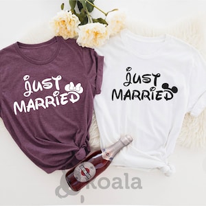 Just Married Shirts, Disney Honeymoon Gifts, Bride and Groom