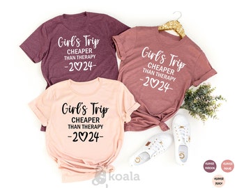 Girl’s Trip Cheaper Than Therapy 2024 Shirt, Besties Shirt, Girls Vacation Shirt, Best Trip Forever, Girls Weekend Trip, Vacay Mode Shirt