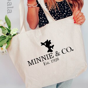 Minnie Co Est.1928 Disney Tote Bag, Minnie Mouse Tote Bag, Minnie Tote Bag, Vacation Tote Bag, Minnie Tote Bag, Minnie Co Head Tote Bag image 2