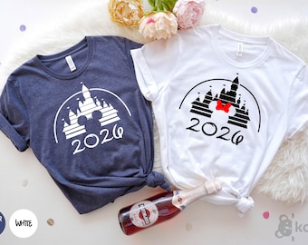 Disney 2026 Shirt, Mickey Shirt, Minnie Shirt, Disneyland Shirt, Disney Couple Shirt, Matching Disney Group Shirt, Disney Castle Shirt