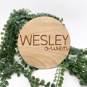 Birth Announcement Sign / Engraved Wooden Name Sign / Name Announcement Plaque / Wooden Nursery Decor / Newborn Photo Prop /Baby Shower Gift