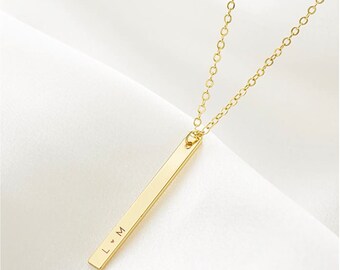 Gold Bar Necklace,Gold Bar Necklace,Personalized Bar Necklace,Custom Name Bar Necklace,Engraved Necklace, Coordinates Necklace