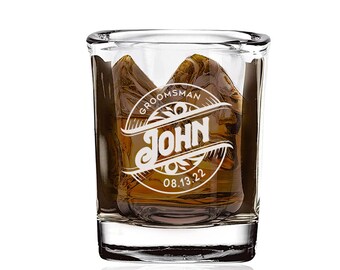 Groomsman Shot Glass, Shot Glasses For Bridesmaids, Maid of Honor Shot Glass, Best Man Groom Gift, Bridesmaid Shotglass, Engraved Shot Glass