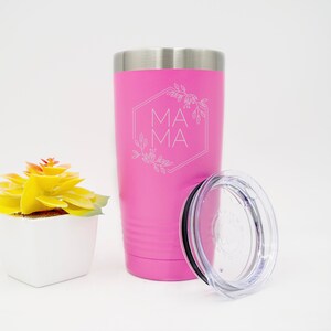 Mama Travel Tumbler, Insulated Travel Mug, Custom Tumbler, Laser Engraved Tumbler, Polar Camel Tumbler, Gift for Mom, Engraved